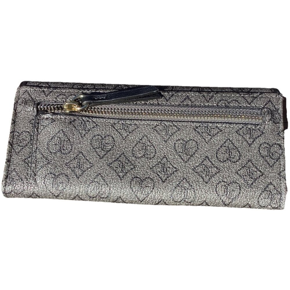 Juicy Couture Liquorice Precious Moments Single Gusset Flap Clutch Wallet Heart - Picture 5 of 7